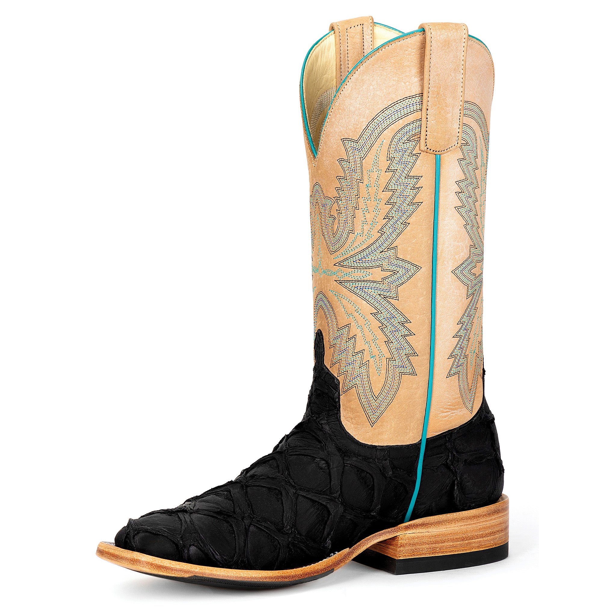 Anderson Bean Women's Black Matte & Bone Cowboy Boots - Stylish Western Boots for Country Dancing, Rodeo & Everyday Wear