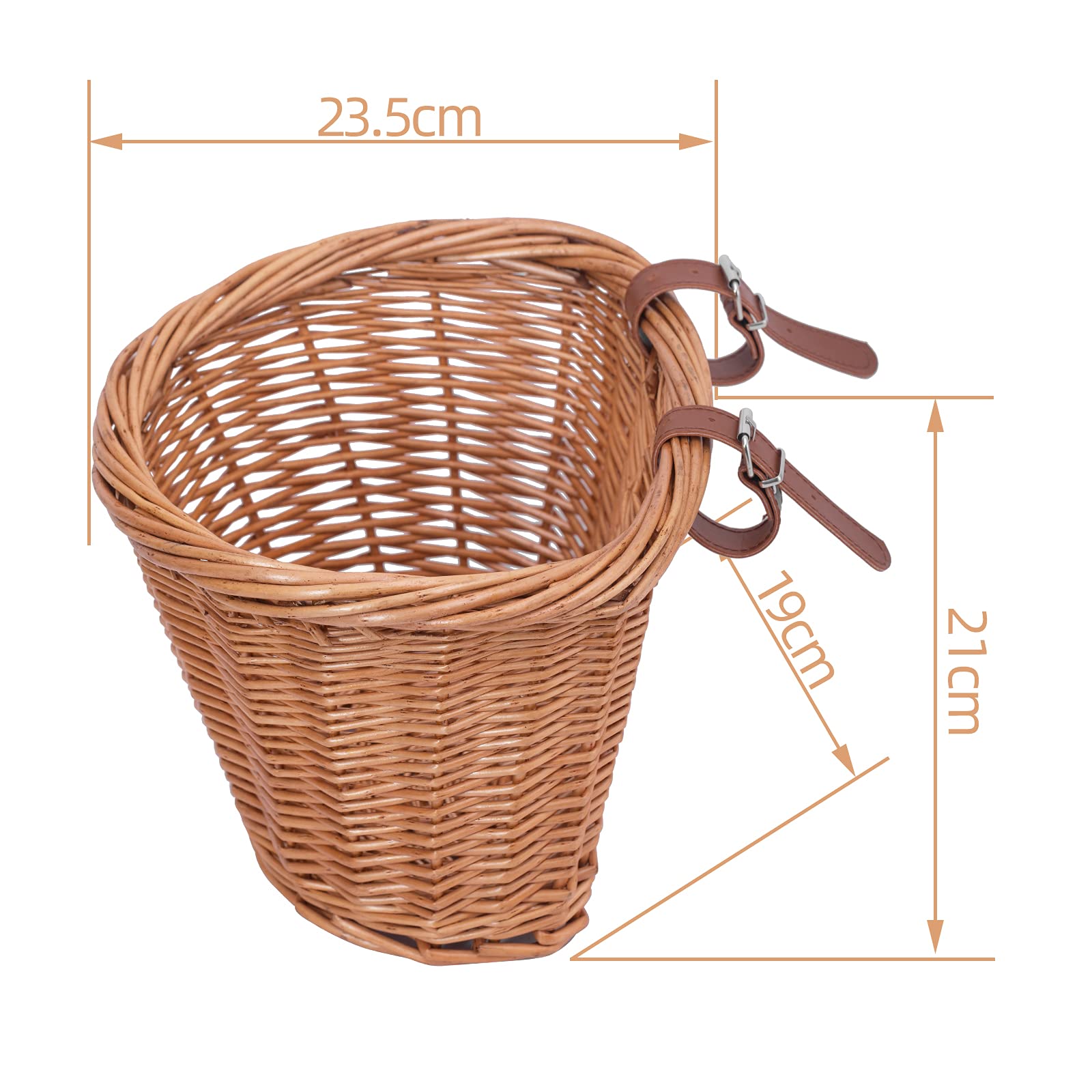 DRBIKE Wicker Bike Basket for Kids - Front Handlebar Basket for 12-18 Inch Bikes, Balance Bikes & Scooters - Durable Kids Bicycle Accessories - Perfect for Picnics, School Runs & Outdoor Adventures