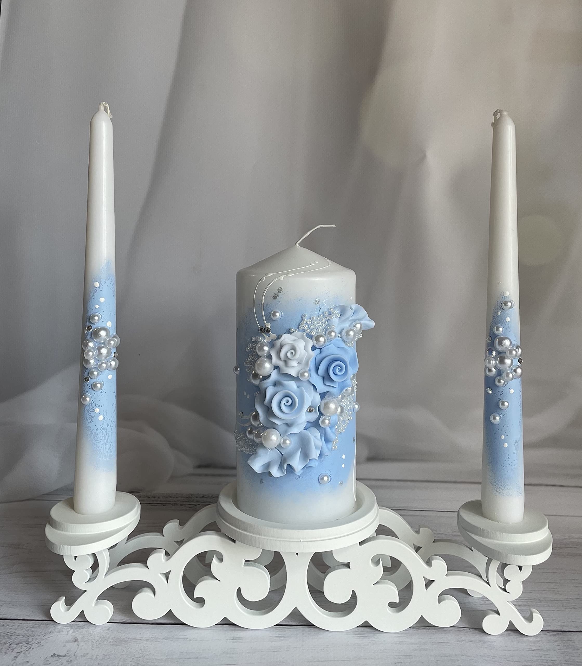 Unity Candle Holder Set - Elegant Wedding Ceremony Candle Stand with Pillar Holders - Perfect Wedding Gift & Reception Centerpiece Decor for Romantic Weddings, Vow Renewals, and Special Occasions