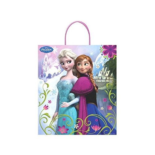 Disney Frozen Plastic Handle Treat Bags for Kids Party Favors - Reusable Goodie Bags for Birthday, Halloween, Christmas Gift Giving & School Events