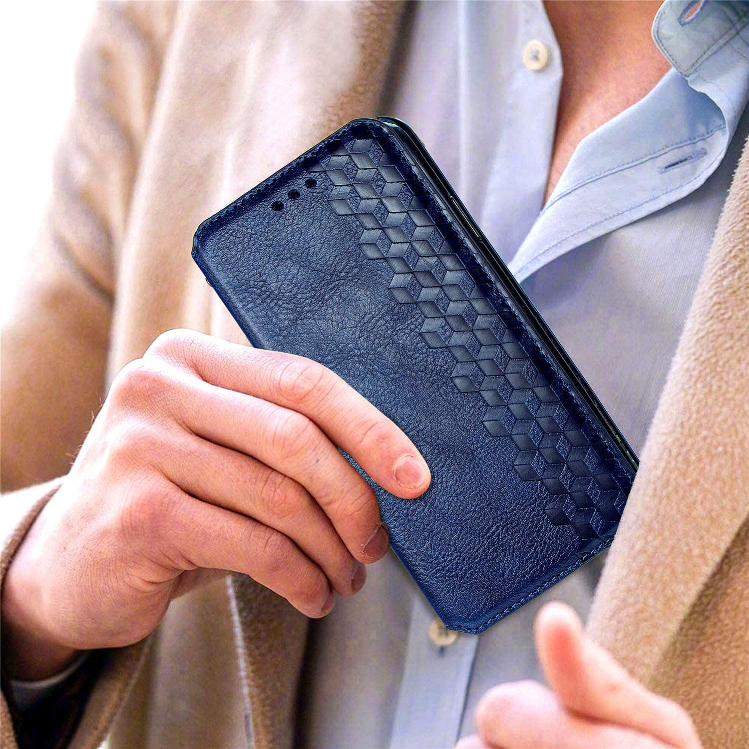 Shockproof Magnetic Leather Wallet Case for iPhone 13 Pro Max (6.7 Inch) - Business Flip Cover with Credit Card Holder & Kickstand | Perfect for Work, Travel and Daily Use (2021 5G Model)