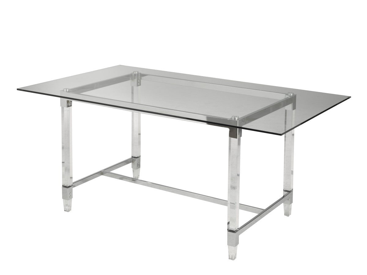 Colton Silver Dining Table - Modern & Elegant for Home, Kitchen, and Dining Room Decor