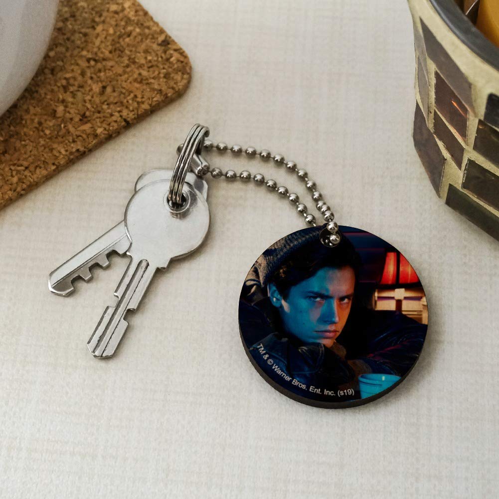 Riverdale Jughead Character Wooden Round Keychain - Unique Graphic Key Ring for Fans - Perfect for Gifts, Collectibles & Backpack Accessories