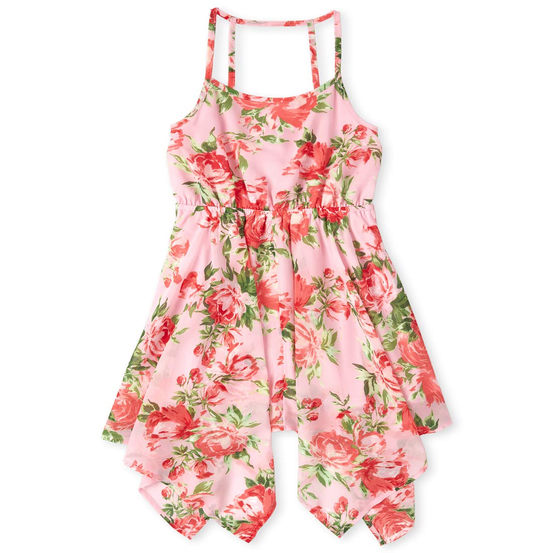 The Children's Place Girls' Sleeveless Printed Sharkbite Dress - Cute Summer Play Outfit for Beach, Birthday & Casual Wear