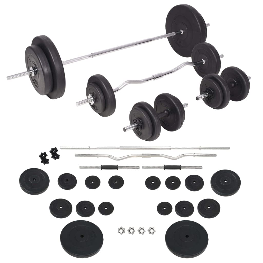 vidaXL Adjustable Steel Workup Bench with Weight Rack & 198.4lb Barbell Dumbbell Set - Home Gym Equipment for Full Body Workout - Strength Training & Weight Lifting for Men & Women - Perfect for Small Spaces & Home Fitness