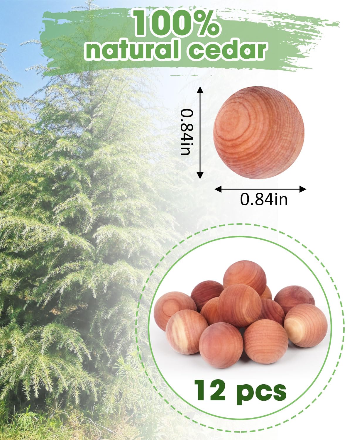 Natural Cedar Balls for Clothes Storage - 60 Pack Aromatic Cedar Wood Balls for Wardrobe, Kitchen, Closet & Drawer Freshener | Moth Repellent & Odor Eliminator for Home Organization & Laundry Care