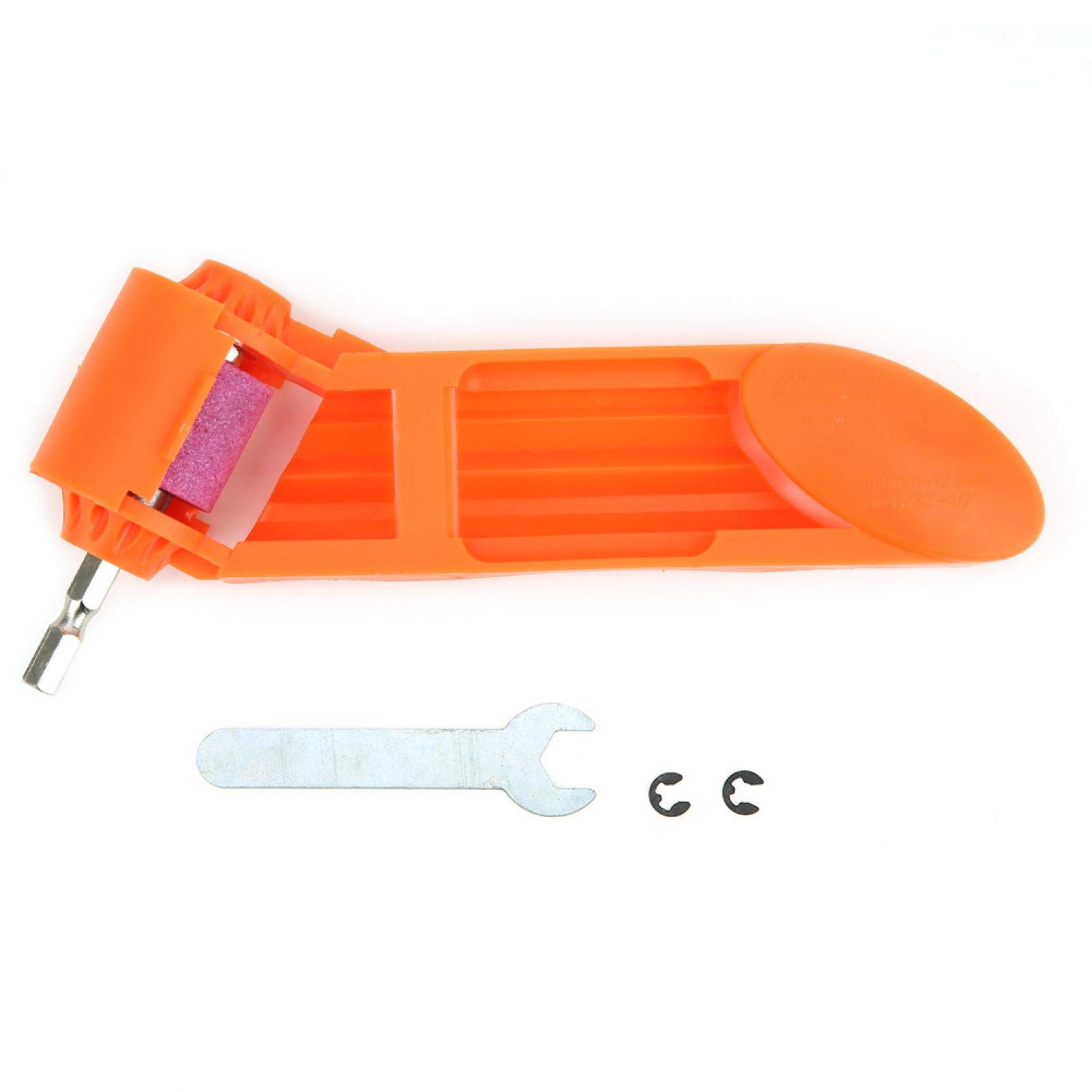 100 Grit Drill Bit Sharpener - Portable Straight Shank Grinding Wheel for Iron Drill Bits (Orange) | Professional Tool for Metalworking, Woodworking & DIY Projects