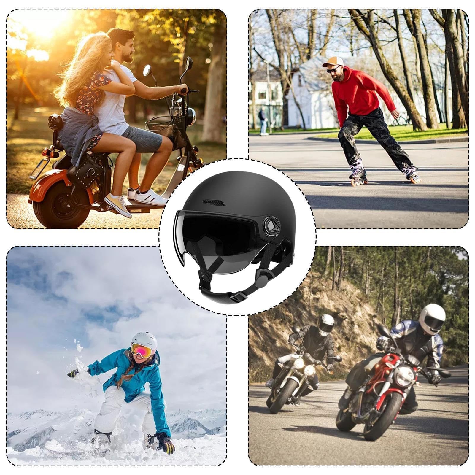 Unisex Bicycle Helmet with Electric Visor - High Protection Adult Helmet for Electric Bikes, Scooters & Skateboards (54-62cm) - Perfect for Commuting, Urban Riding & Outdoor Adventures