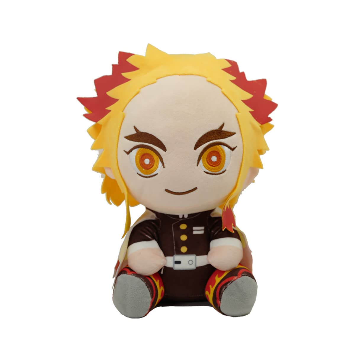 Demon Slayer Anime Plush Toy - Rengoku Kyojuro Sitting Stuffed Doll (11.8 Inch), Cute Anime Character Collectible for Fans, Gift for Kids & Adults | Bedroom Decor, Cosplay Prop, Anime Collection Display
