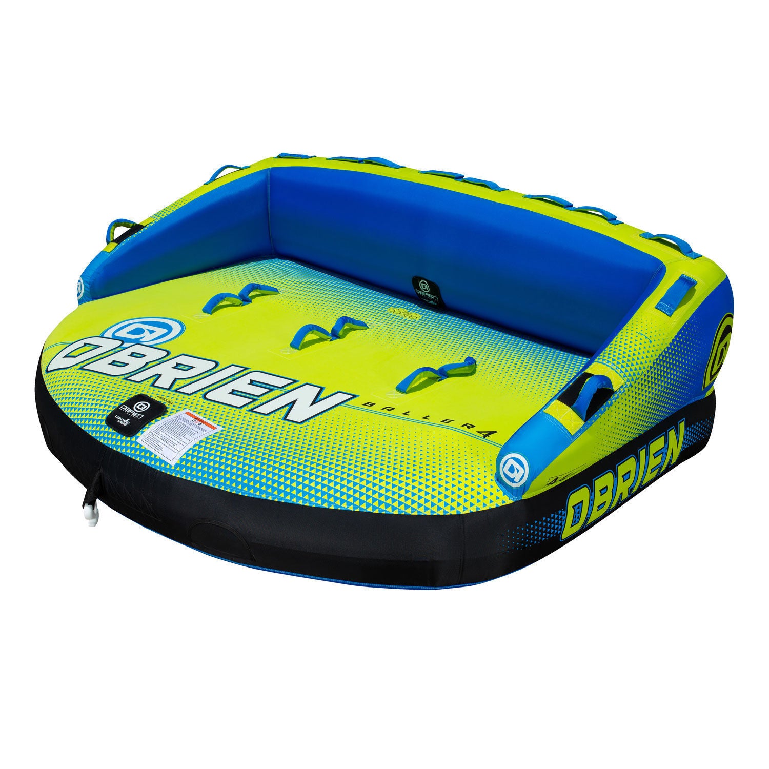 O'Brien Baller 4 Soft Top Towable Tube - 4 Rider Inflatable Water Tube for Boating & Lake Fun - Perfect for Family, Friends & Summer Water Activities