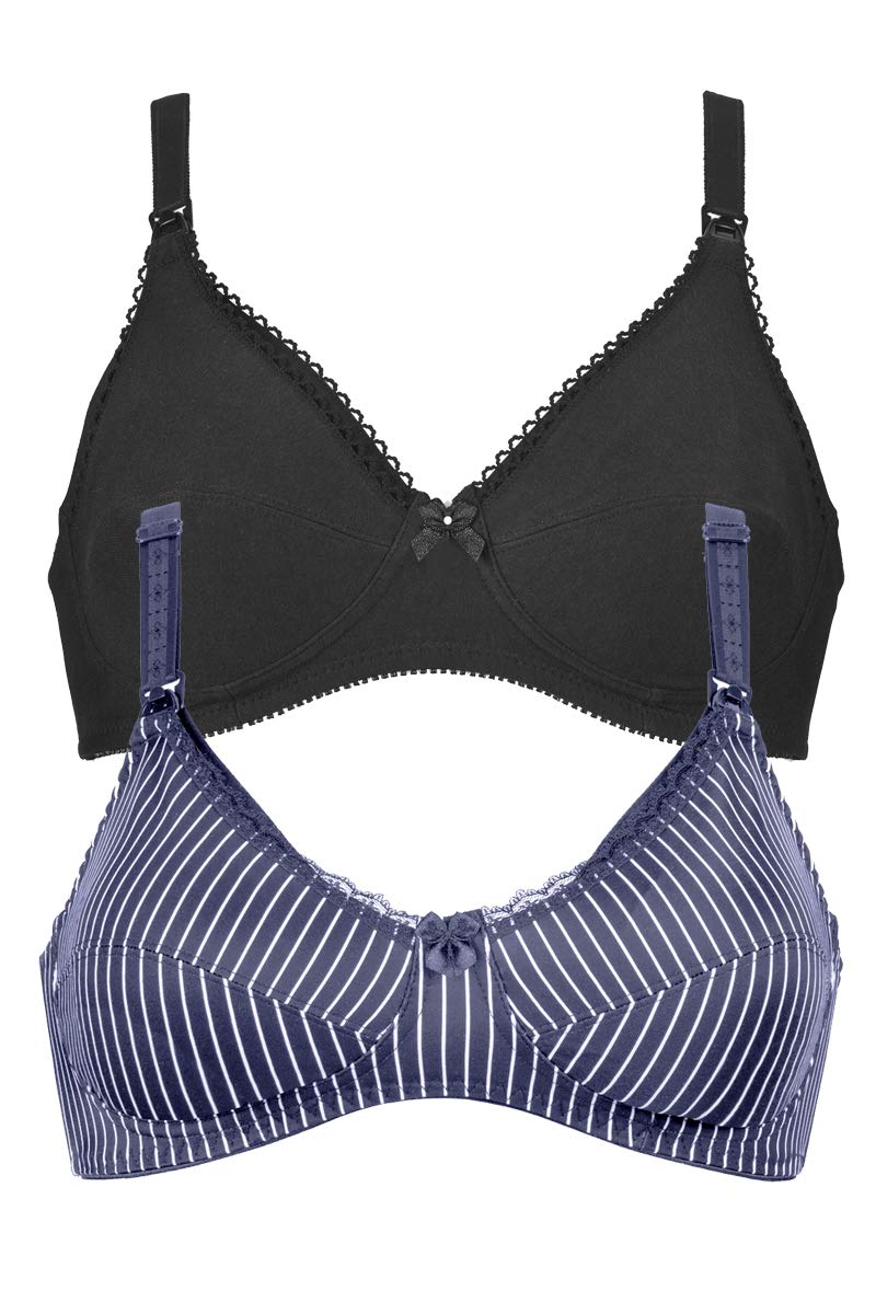 Naturana Nursing Bras Non-Wired 2-Pack for Comfortable Breastfeeding