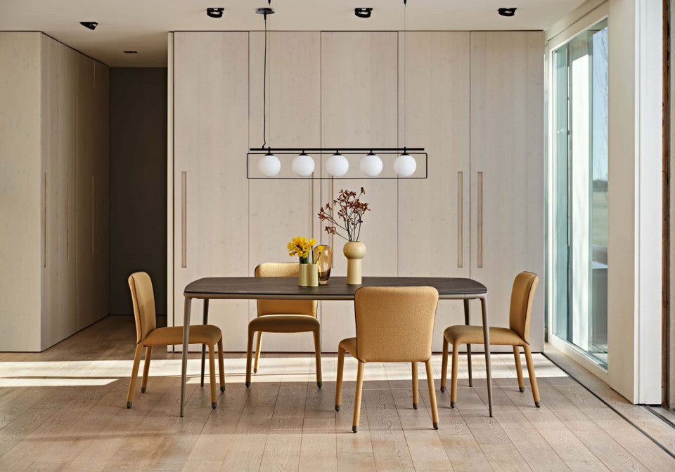 Midj Lea Modern Dining Table - Solid Wood Kitchen Table for 6 - Perfect for Family Dinners & Entertaining Guests
