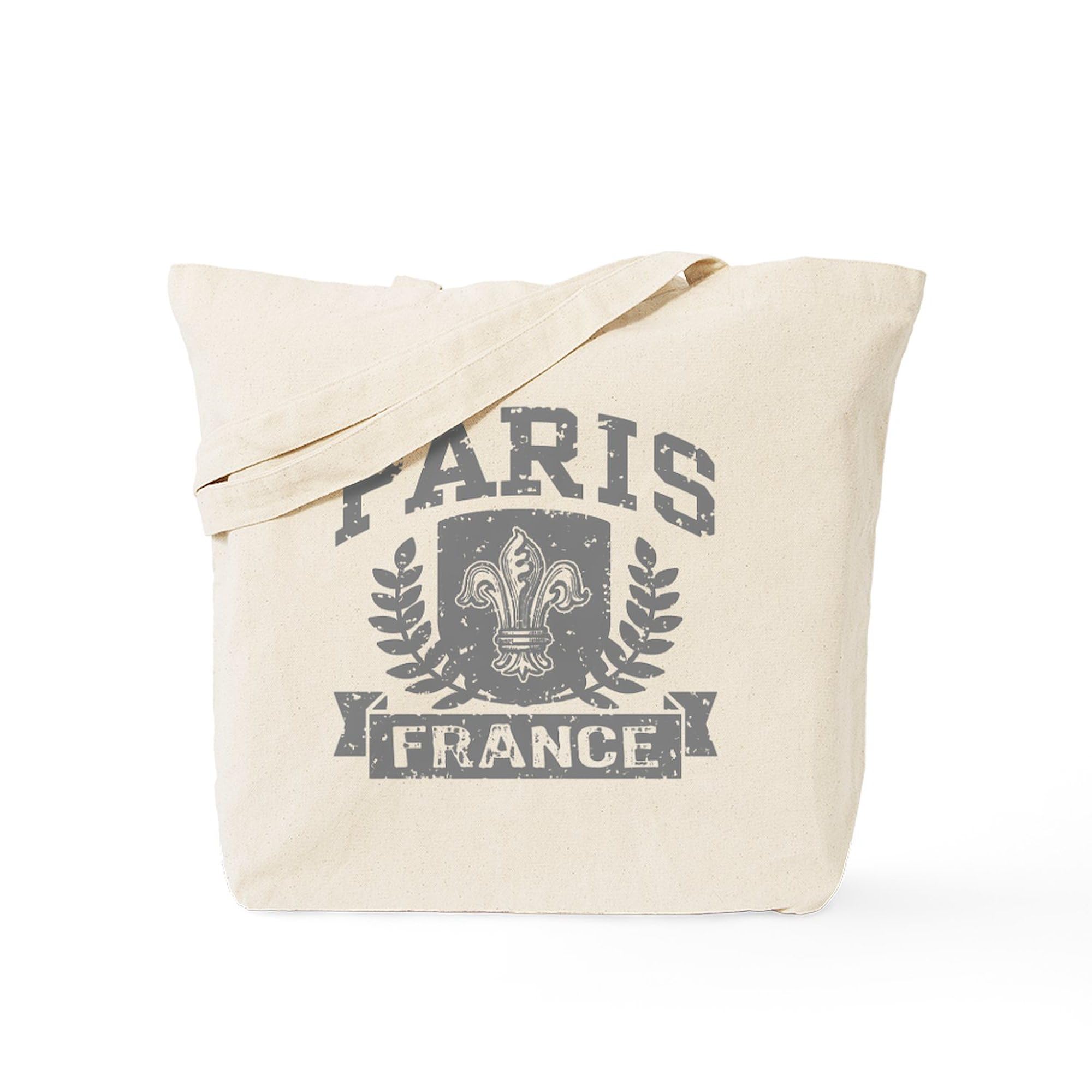 Paris France Tote Bag - Natural Canvas Reusable Shopping Bag for Groceries, Beach & Travel | Eco-Friendly Cotton Carryall