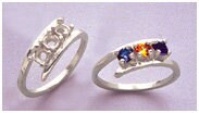 Sterling Silver or 10kt Gold 2/3/4/5 Stone Mothers Ring Blank - Size 7 - Pre Notched Ring Setting (163 352 55/143 352 55) - Perfect for Jewelry Making, DIY Gifts & Custom Mother's Day Rings