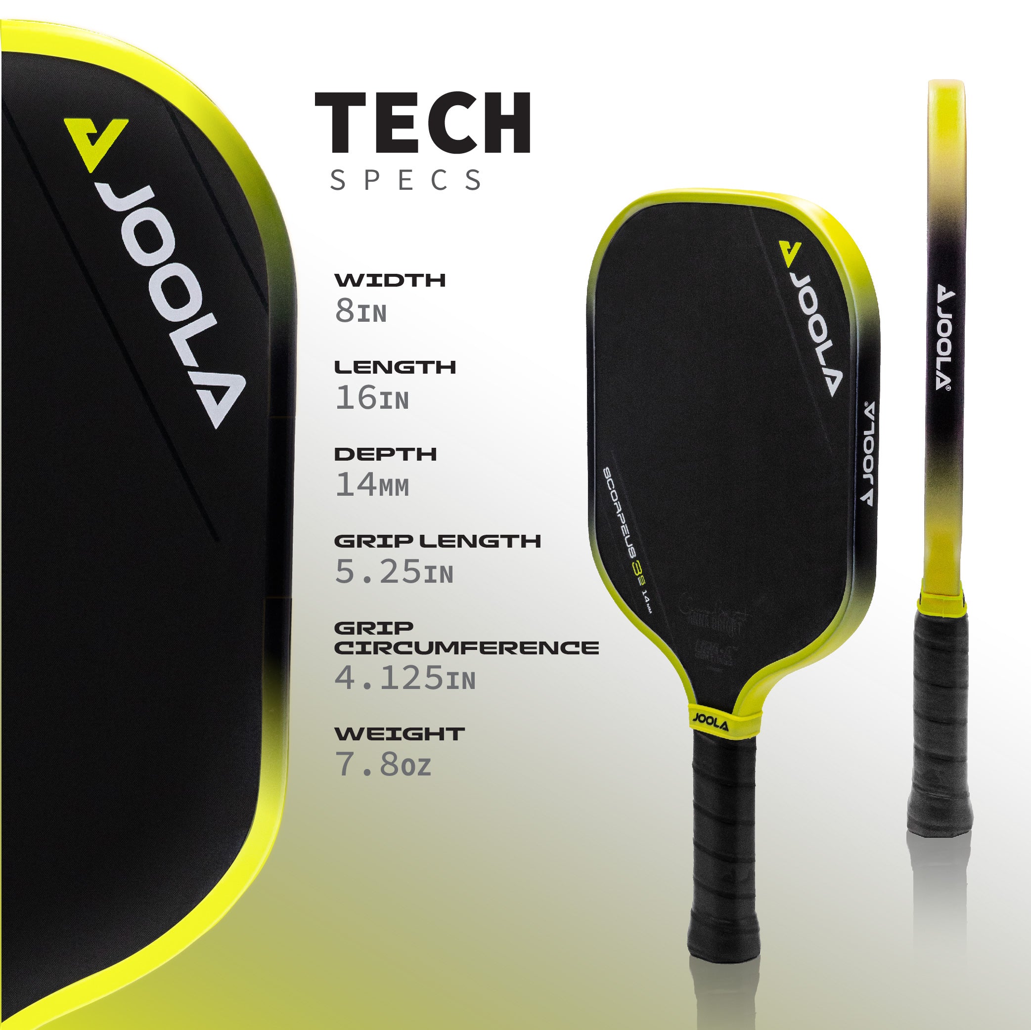 JOOLA Anna Bright Scorpeus 3S 14mm Pickleball Paddle - Premium Carbon Fiber Surface for Enhanced Spin & Control - Perfect for Competitive Play & Outdoor Pickleball Games