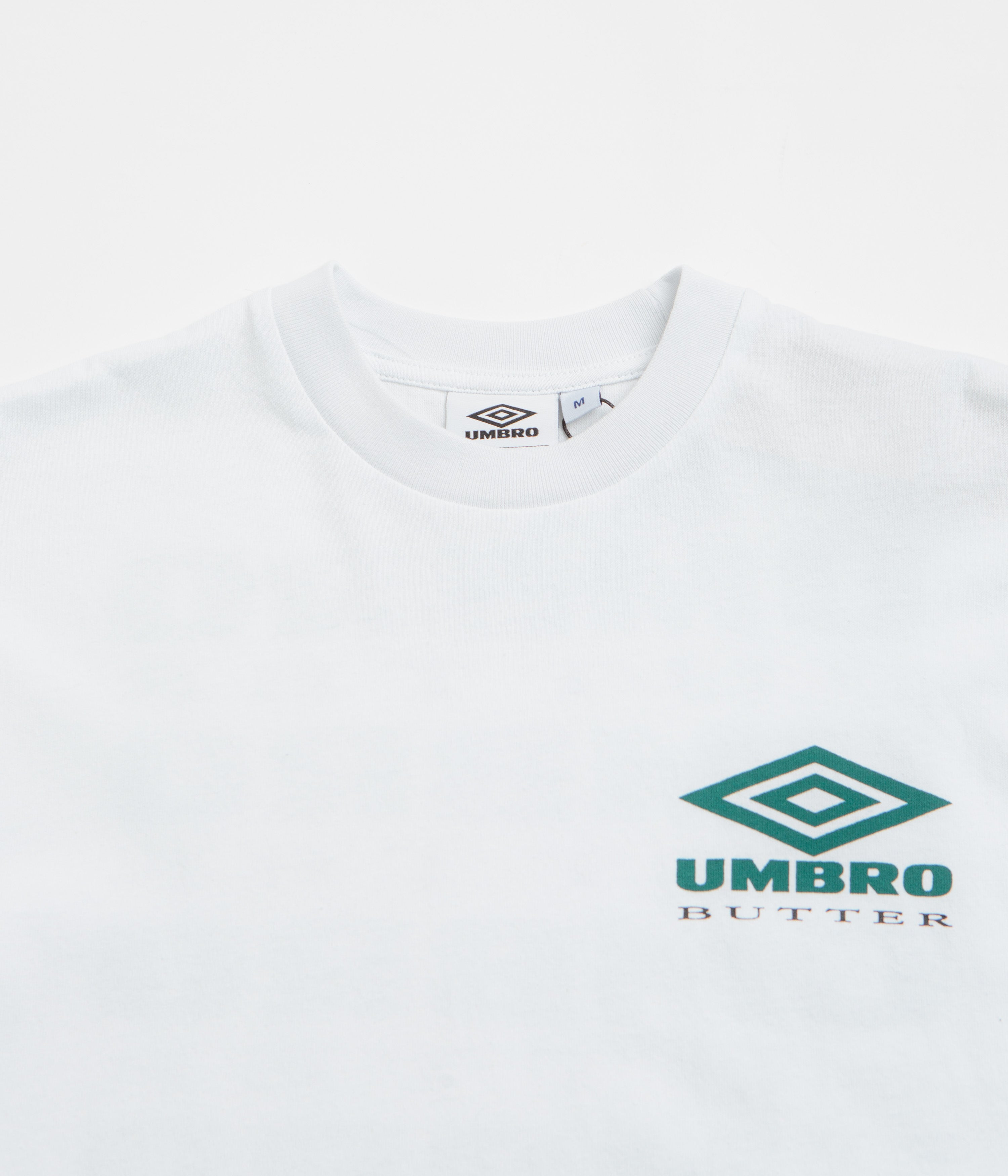 Butter Goods x Umbro Lines White T-Shirt - Men's Casual Graphic Tee for Streetwear & Everyday Wear