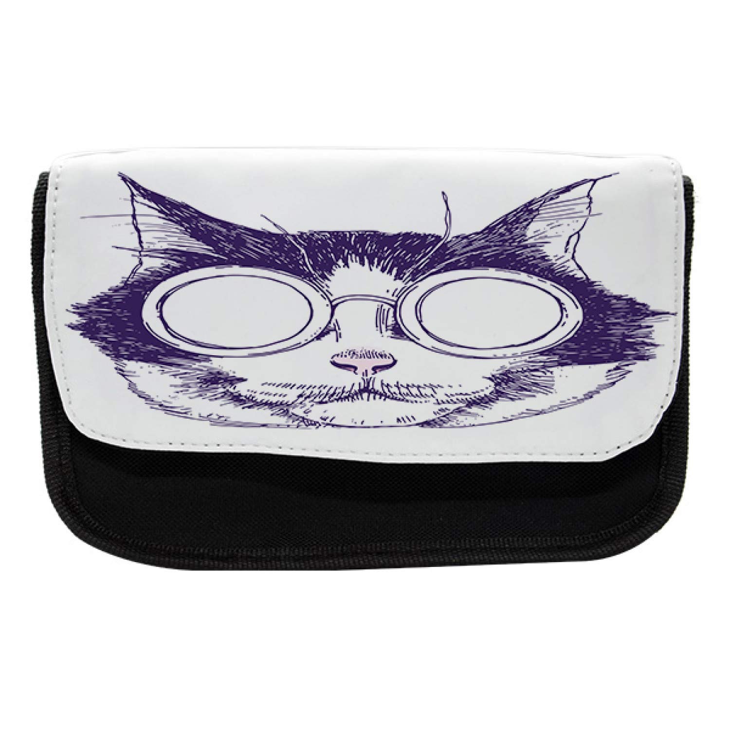 Ambesonne Cat Lover Pencil Case with Double Zipper - 8.5x5.5