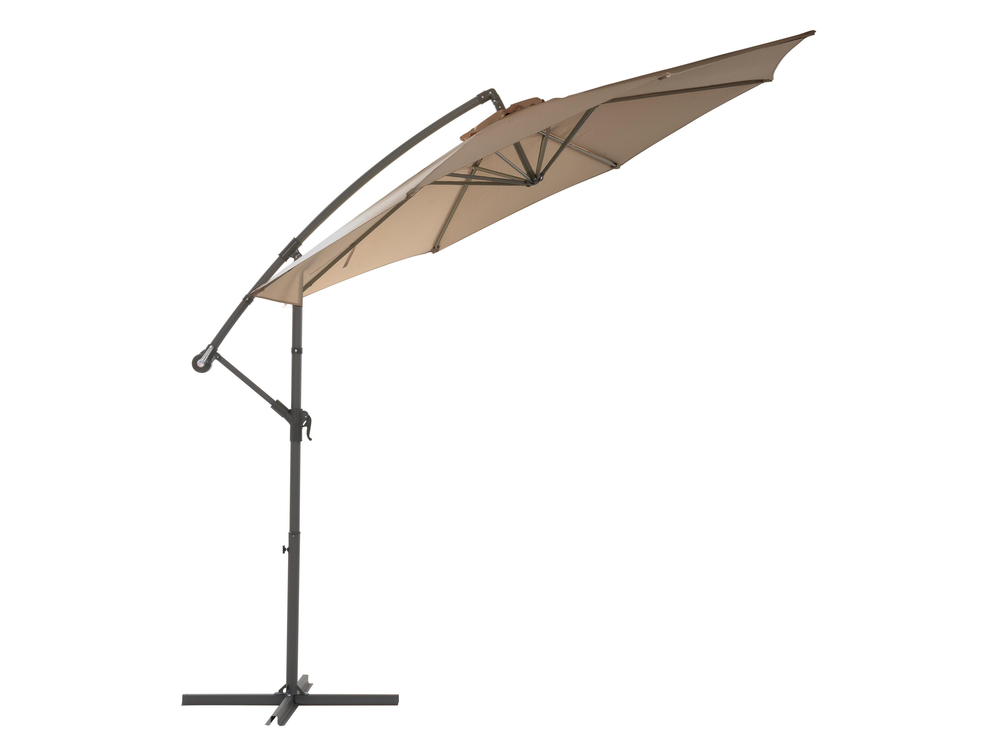 9.5ft Tilting Offset Patio Umbrella - Adjustable Cantilever Outdoor Market Umbrella with Wind Vent, 360° Rotation, UV Protection - Perfect for Poolside, Backyard, Deck, Garden and Outdoor Dining Areas (Brown)