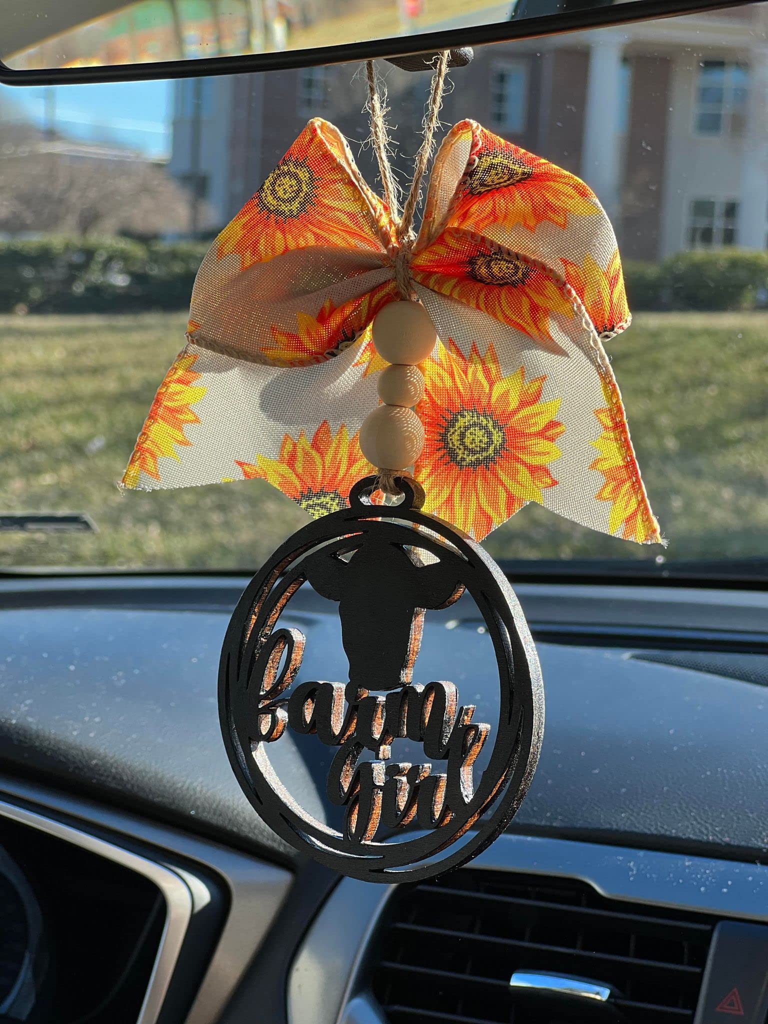 Farm Girl Cow Car Charm - Leopard Burlap Black White Red Cow Paws Ribbons Car Accessories for Interior Decor, Perfect for Country Style Vehicles and Farm-Themed Car Styling