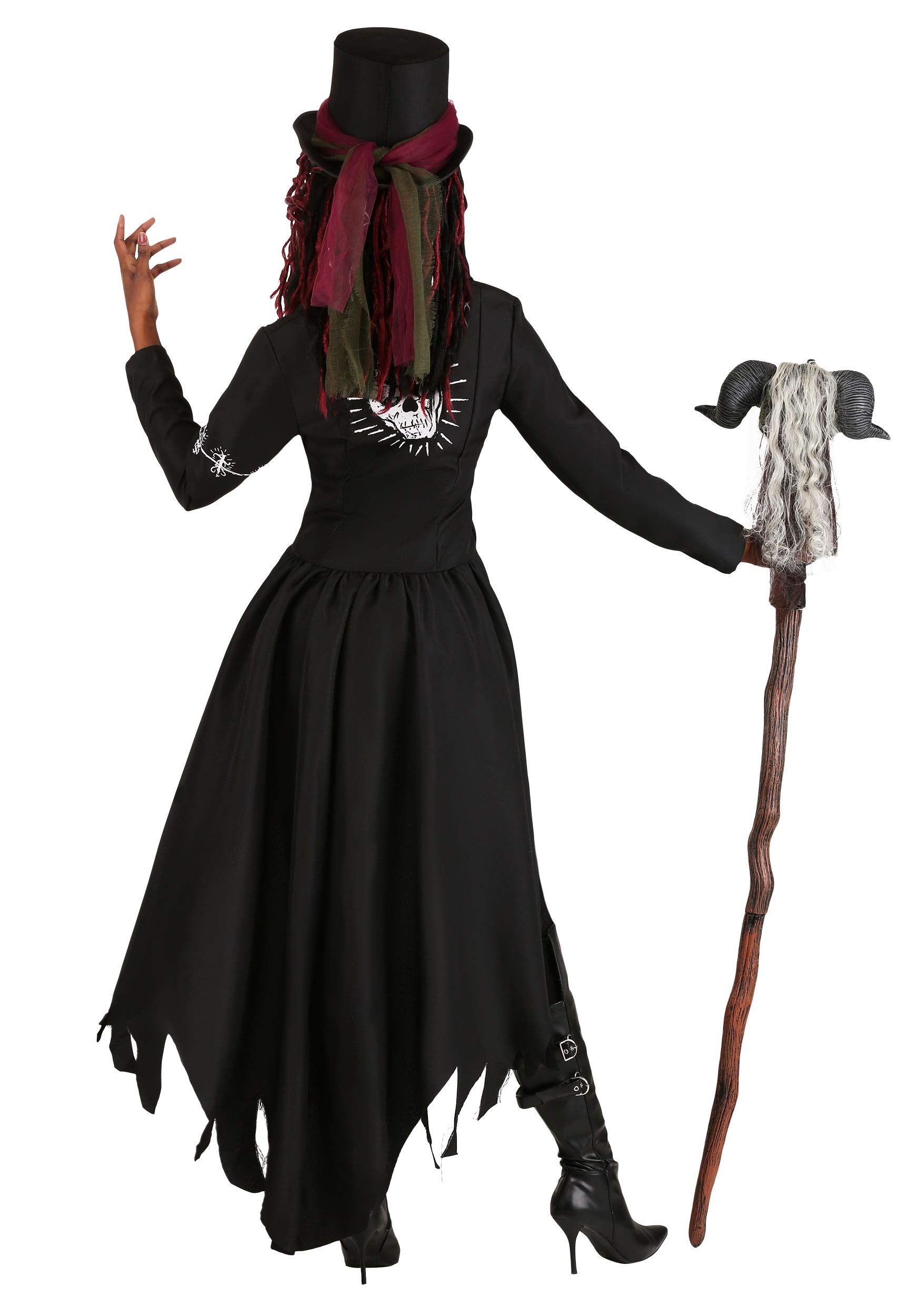 Sexy Women's Voodoo Witch Costume for Halloween Party, Cosplay & Themed Events - Gothic Lace Dress with Corset & Hat