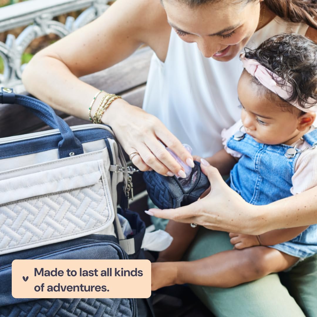 BabbleRoo Multifunctional Diaper Bag Backpack - Large Baby Changing Bag with Insulated Pockets, Stroller Straps & Pacifier Case - Perfect for Travel, Daycare & On-the-Go Parents