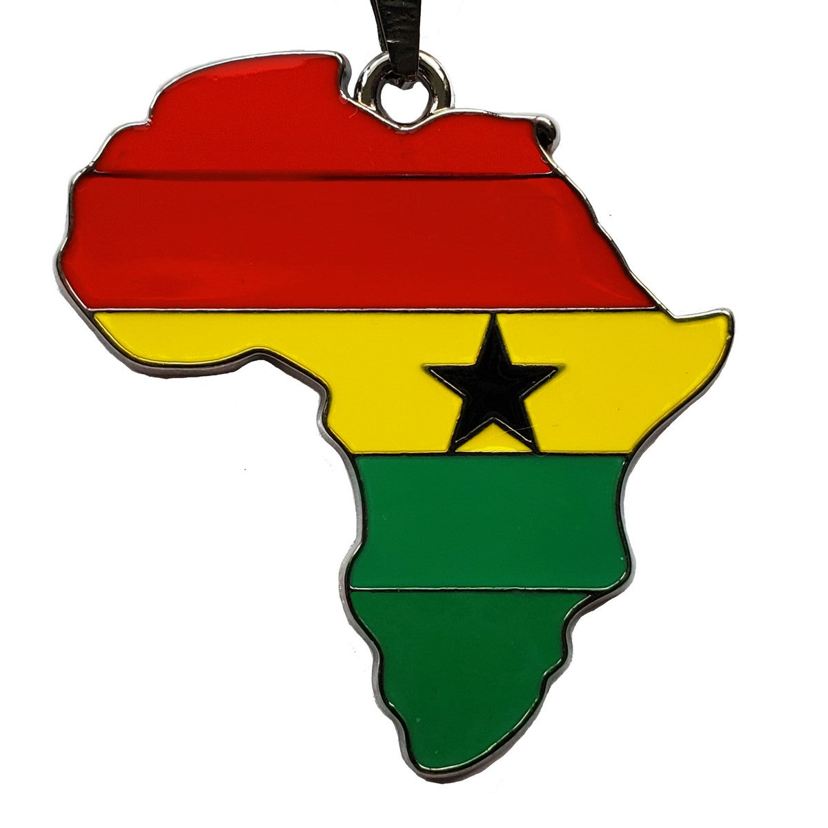 Ghana Flag Pendant Necklace with African Map Chain - Patriotic Jewelry Gift for Ghanaian Pride & African Heritage Celebration