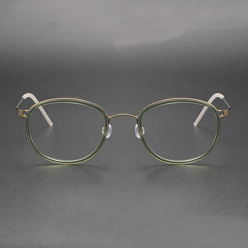 Stylish Black Full Rim Oval Screwless Titanium Acetate Eyeglasses for Women - Model 6611 | Perfect for Office, Reading & Everyday Fashion