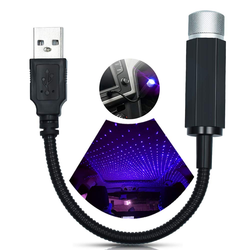 USB LED Car Roof Star Night Light - Adjustable Multi-Effect Romantic Ambient Lighting for Home, Ceiling Decor (Blue, 1-Pack) - Perfect for Bedrooms, Parties & Car Interiors