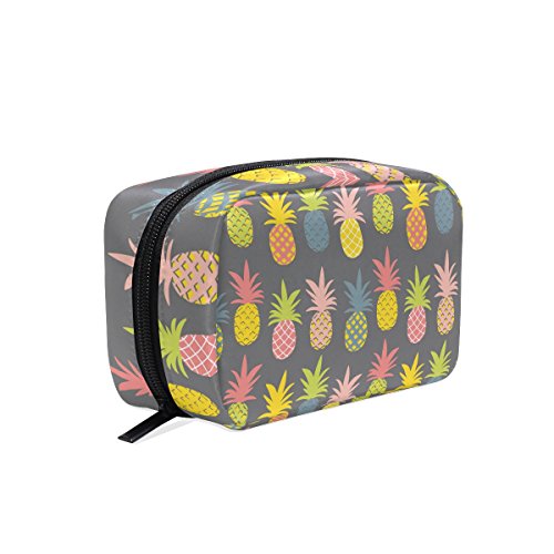 YZGO Pastel Pineapple Cosmetic Bag - Waterproof Makeup Pouch Organizer for Travel & Daily Use | Cute Toiletry Case for Women, Girls | Perfect for Beach, Gym & Vacation Essentials