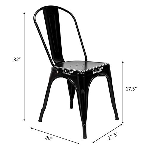 4-Pack Metal Dining Chairs Set - 17.5