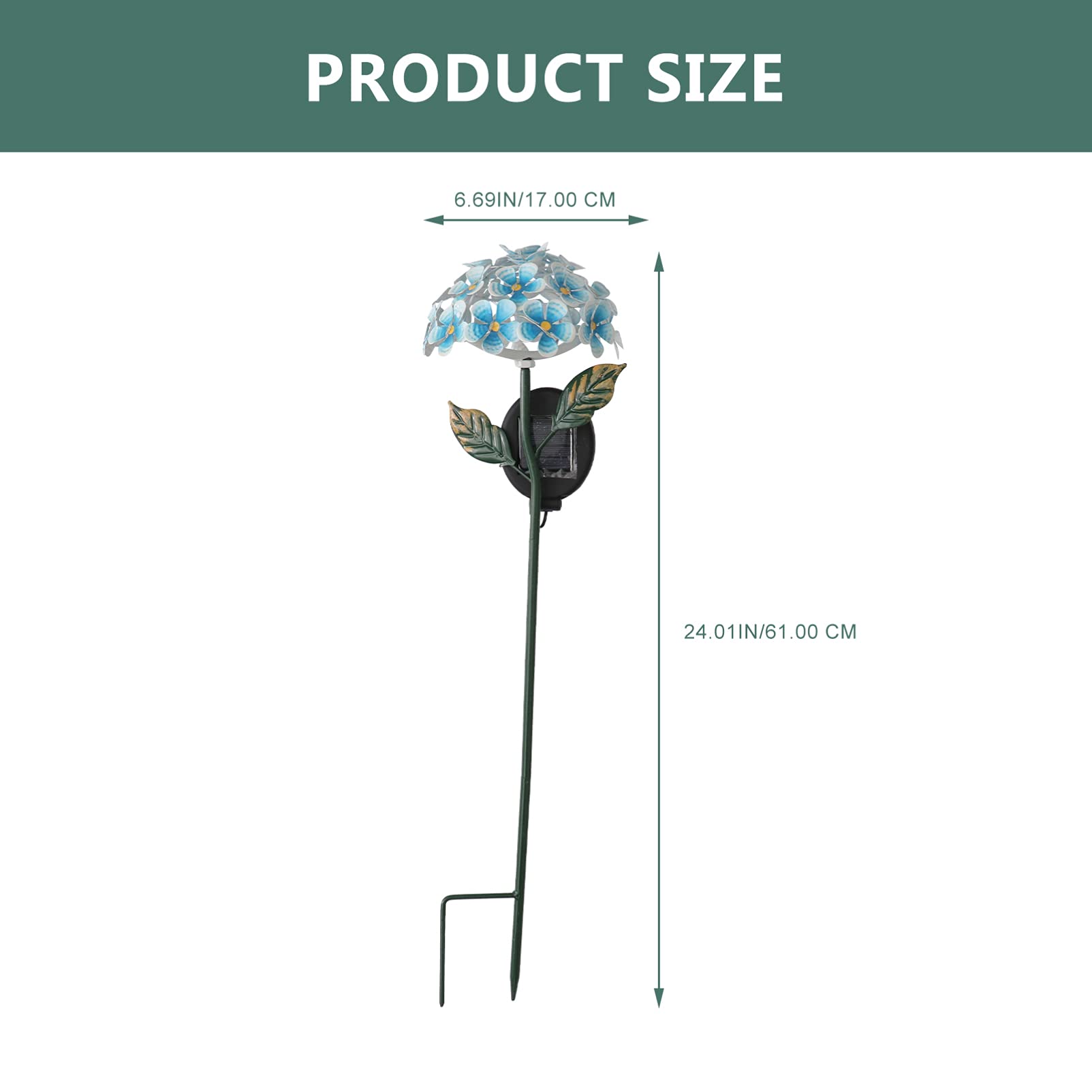 OSALADI Solar Garden Lights Outdoor - Hydrangea Shape Solar Powered LED Lawn Lights for Yard, Patio, Pathway - Waterproof & Weather Resistant - Sky Blue - Perfect for Garden Decor, Landscape Lighting, and Evening Ambiance
