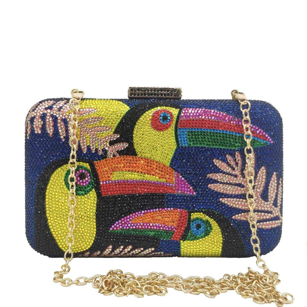 FGG Toucan Bird Crystal Clutch Purse for Women - Elegant Rhinestone Evening Bag & Party Clutch - Perfect for Weddings, Galas, and Special Occasions