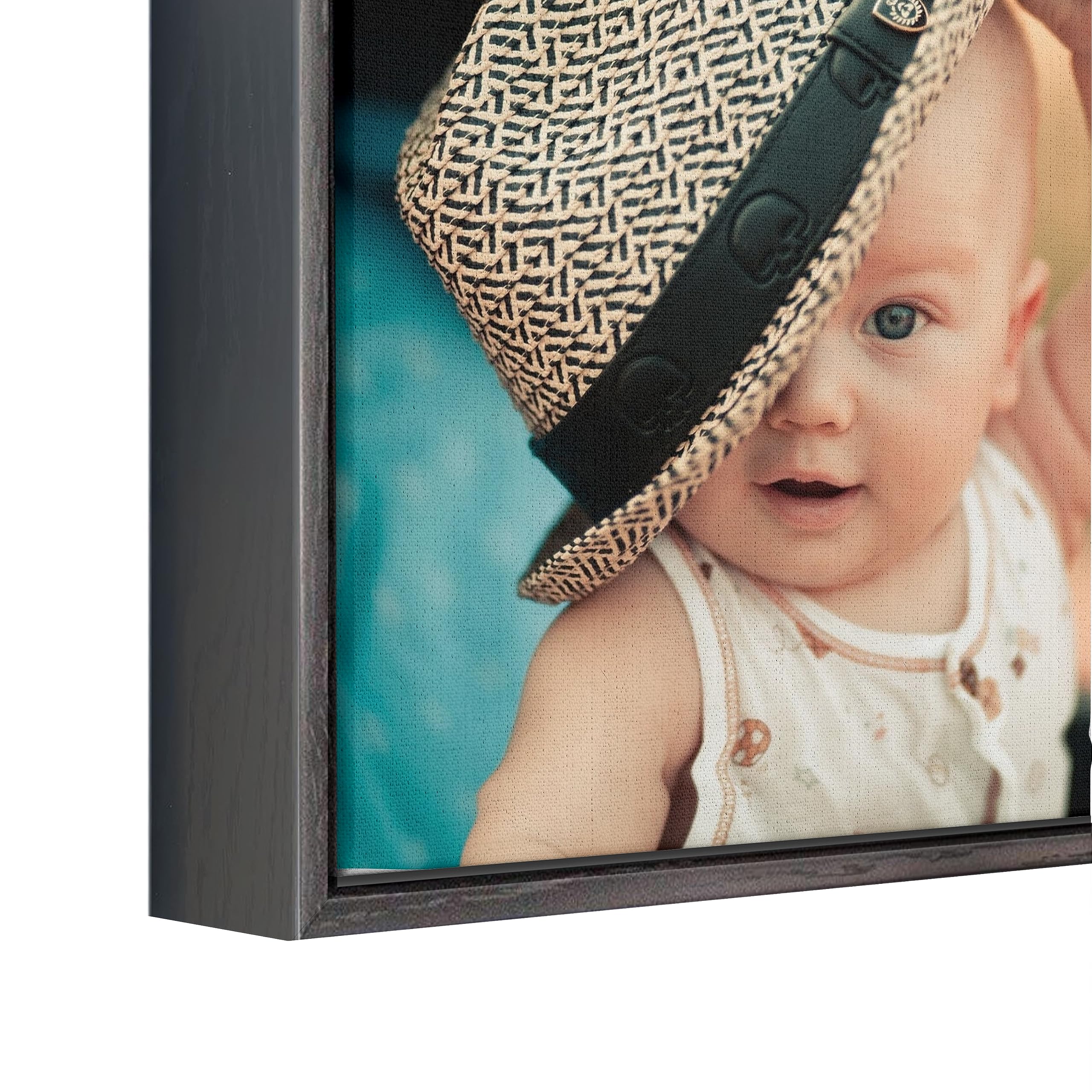 Personalized Canvas Photo Print with Floating Frame - 16x24 Inch Black Wall Art for Home Decoration | Perfect for Living Room, Bedroom & Office Decor