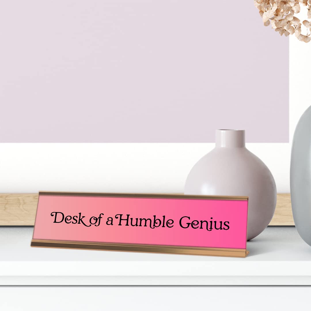 Light Pink Desk Sign (2 x 8 Inches) - Motivational Office Decor for Work Desk, Home Office & Study Room - Perfect Gift for Professionals & Students