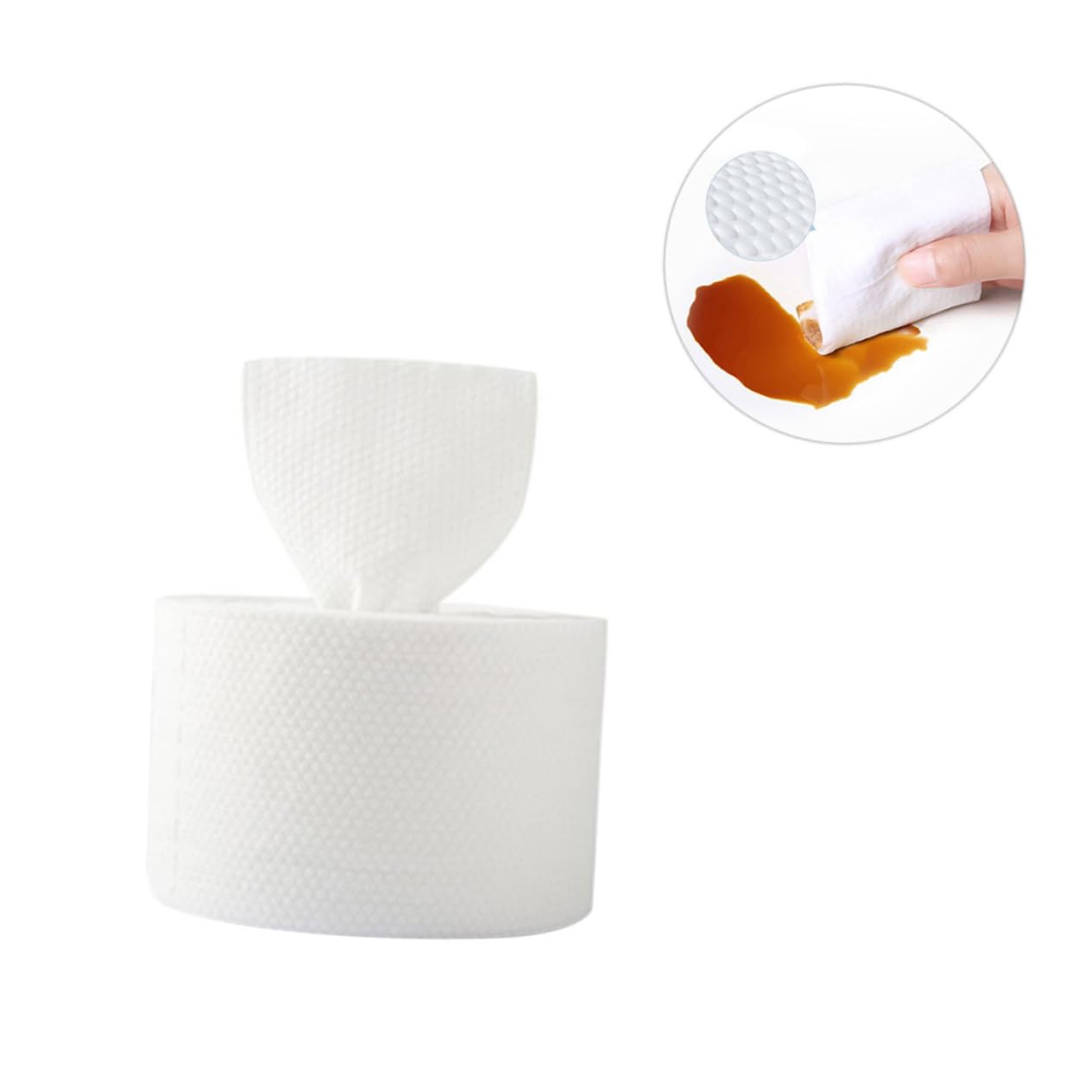 6 Rolls Face Towel Makeup Remover Wipes - Dry & Wet Cleansing Tissues for Gentle Skin Care - Perfect for Travel, Gym & Daily Makeup Removal (White)