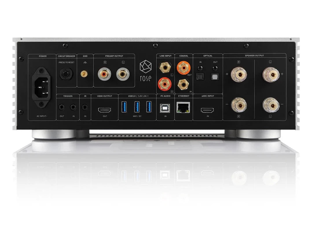 Rose RS 520 Integrated Amplifier and Streamer - High Fidelity Audio System for Home Theater & Music Listening | Perfect for Audiophiles & Entertainment Spaces