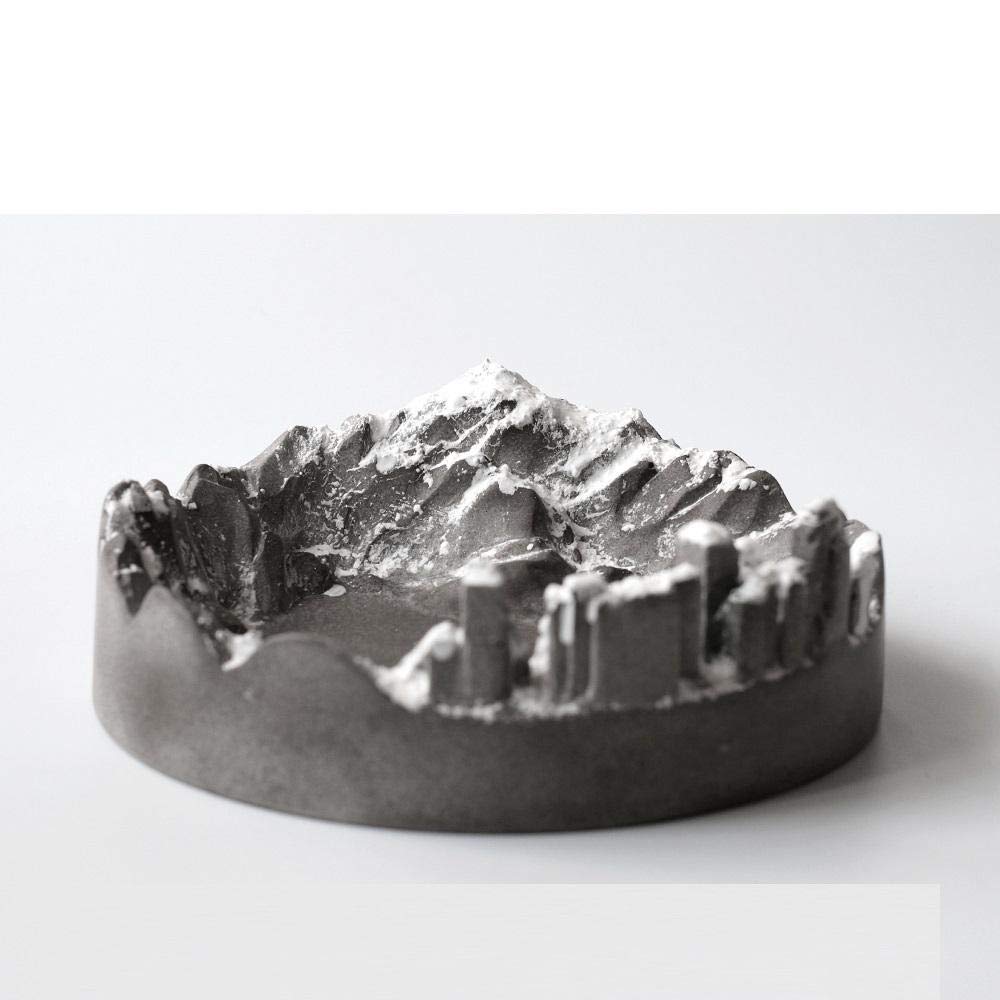 CAIMEI Concrete Ashtray - Ash Holder & Cigarette Butt Bucket for Outdoor/Indoor Use - Waterproof Cement Design - Micro Landscape Decoration Art - Perfect for Patio, Garden, Smoking Area & Home Decor