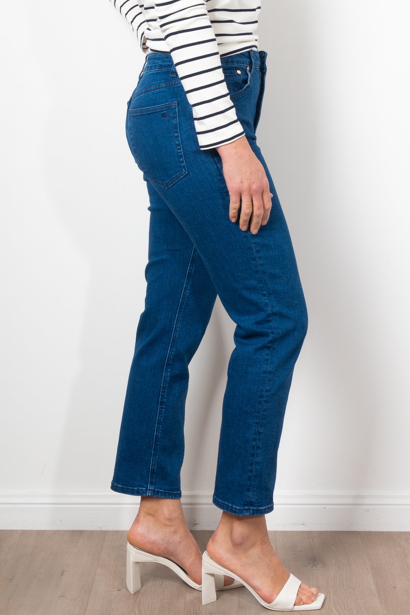 Kireina Rose Jean Mid West Blue - High Waist Distressed Denim Jeans for Women | Perfect for Casual Outfits & Streetwear Fashion