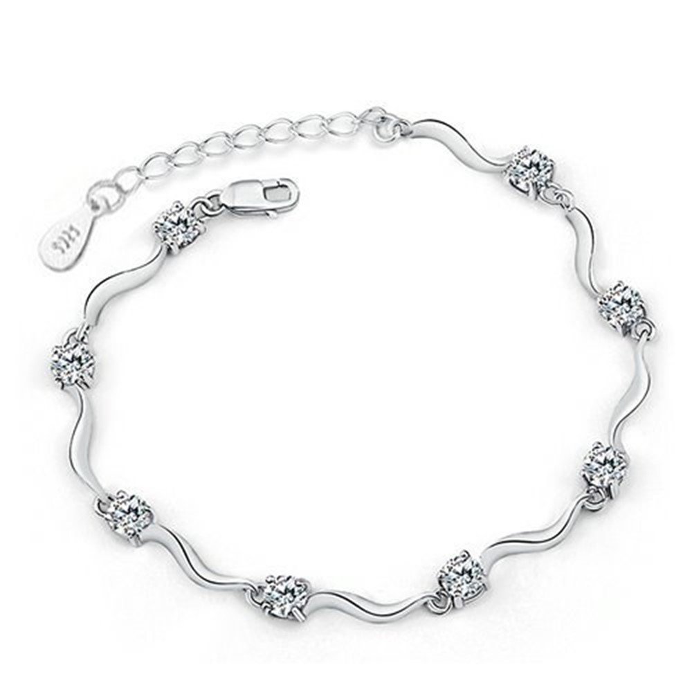 Elegant Rhinestone Crystal Bracelet for Women - Dainty Skinny Chain Bangle with Charms - Perfect for Parties, Weddings & Everyday Wear