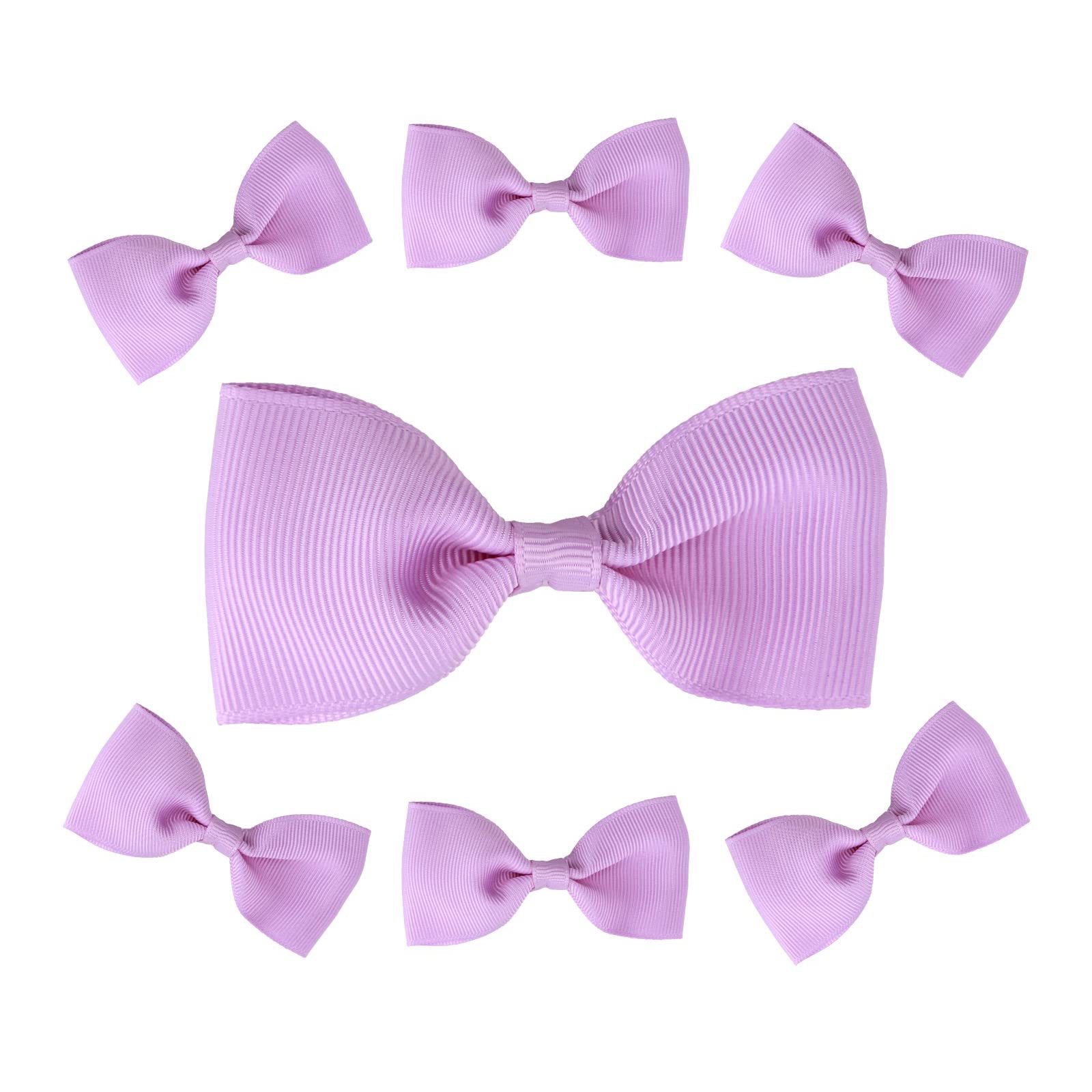 50 Pcs 3 Inch Grosgrain Ribbon Bows - Purple Mini Flower Bow Ties for DIY Crafts, Sewing, Scrapbooking, Baby Shower Decorations - Perfect for Hair Accessories, Gift Wrapping & Party Decor