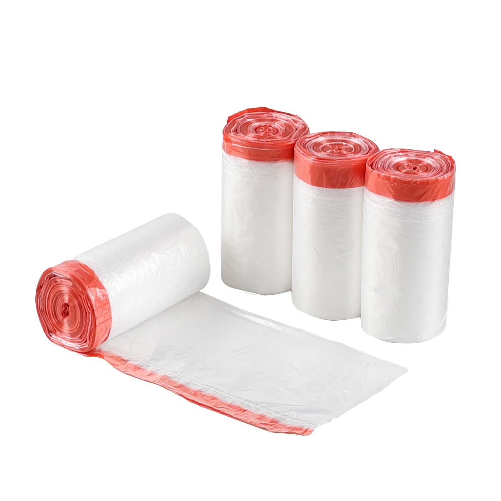 Yuright 5 Gallon Drawstring Trash Bags - Small Clear Garbage Bags with Handles (4 Rolls/220 Counts) - Perfect for Kitchen, Bathroom, Office & Car Waste Disposal