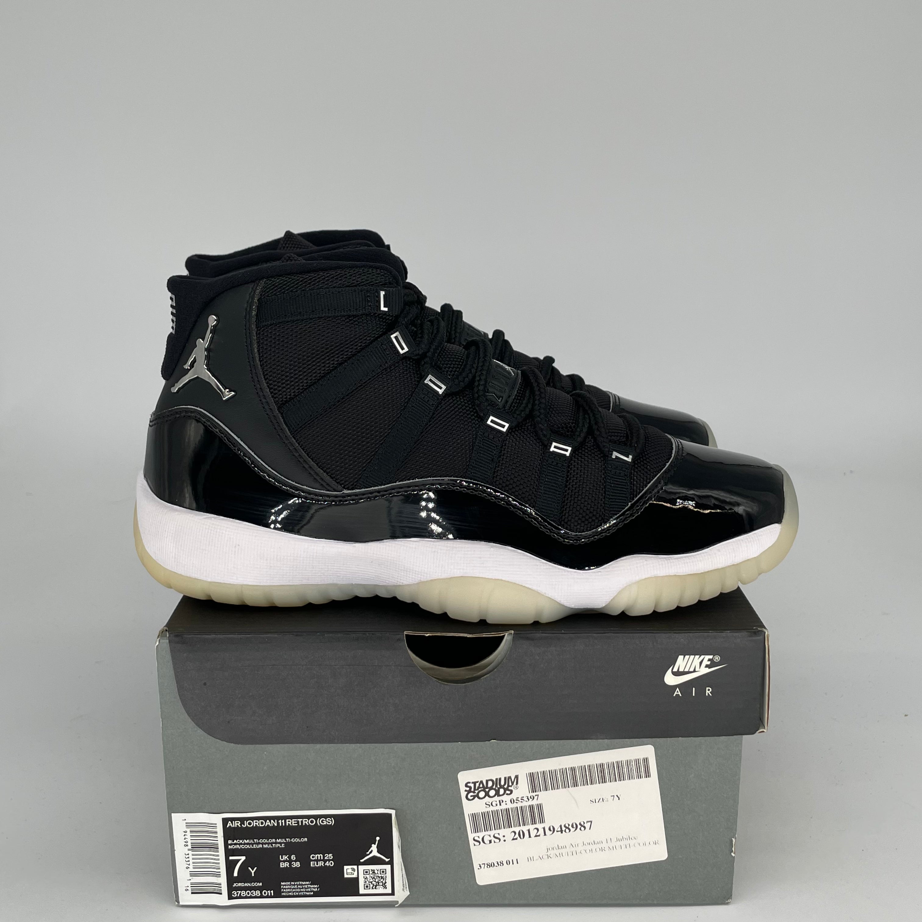 Air Jordan 11 Jubilee Retro Basketball Shoes - Men's Size 7 & Women's Size 8.5W (Style Code 378038-011) - Perfect for Sneaker Collectors & Court Performance