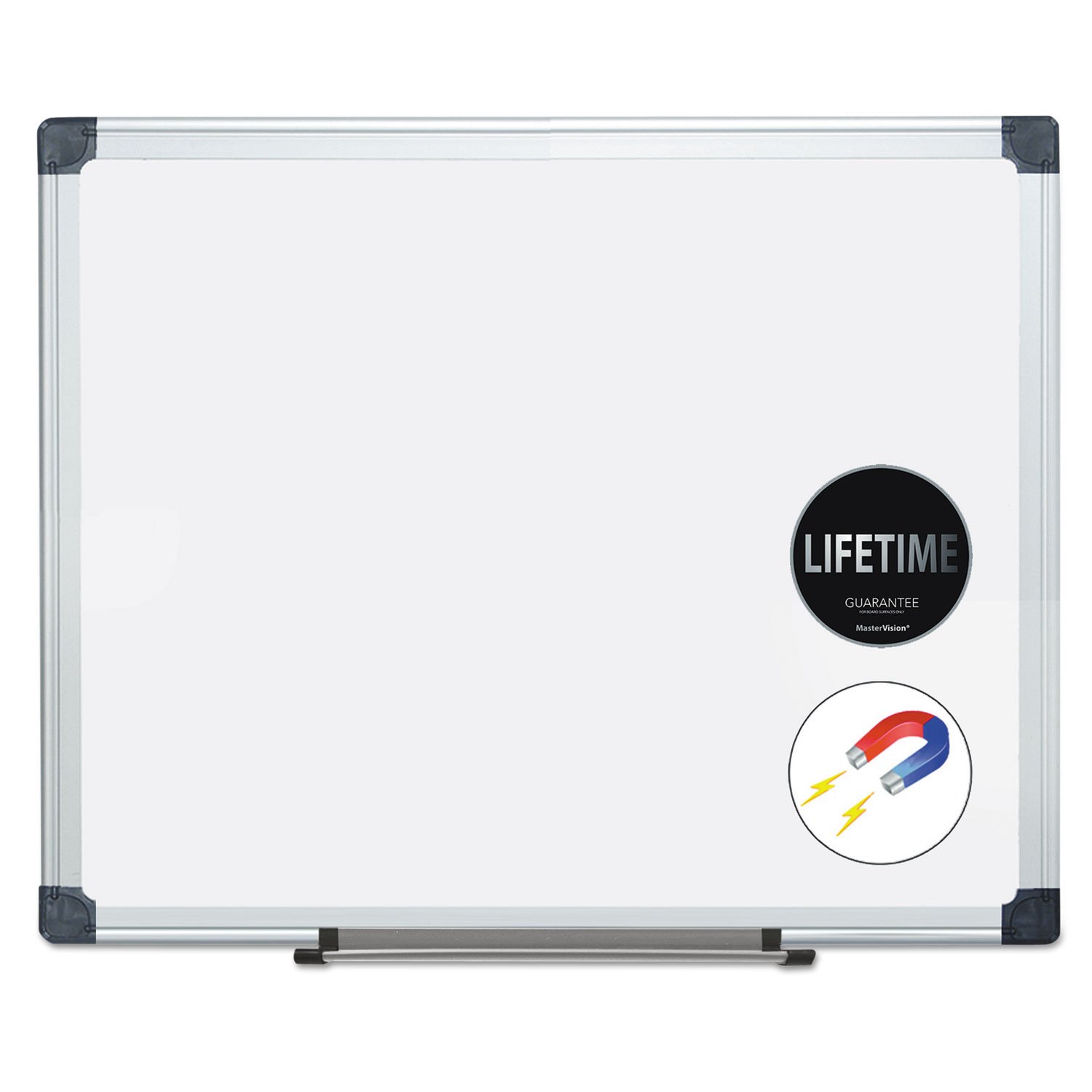 MasterVision CR0601170MV 24x36 Inch White Aluminum Framed Porcelain Dry Erase Board - Office Whiteboard, Classroom Teaching Tool, Home Organization Planner