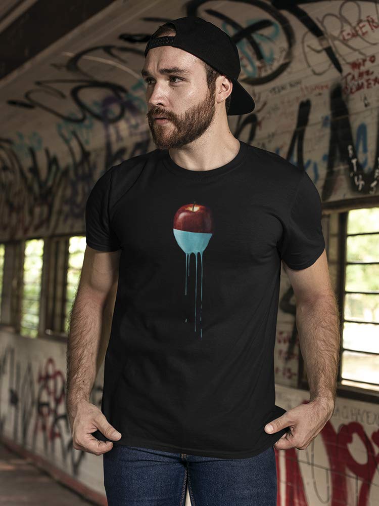 Smartprints Red Apple With Dripping Paint Graphic T-Shirt for Men - Casual Streetwear & Artistic Fashion Statement