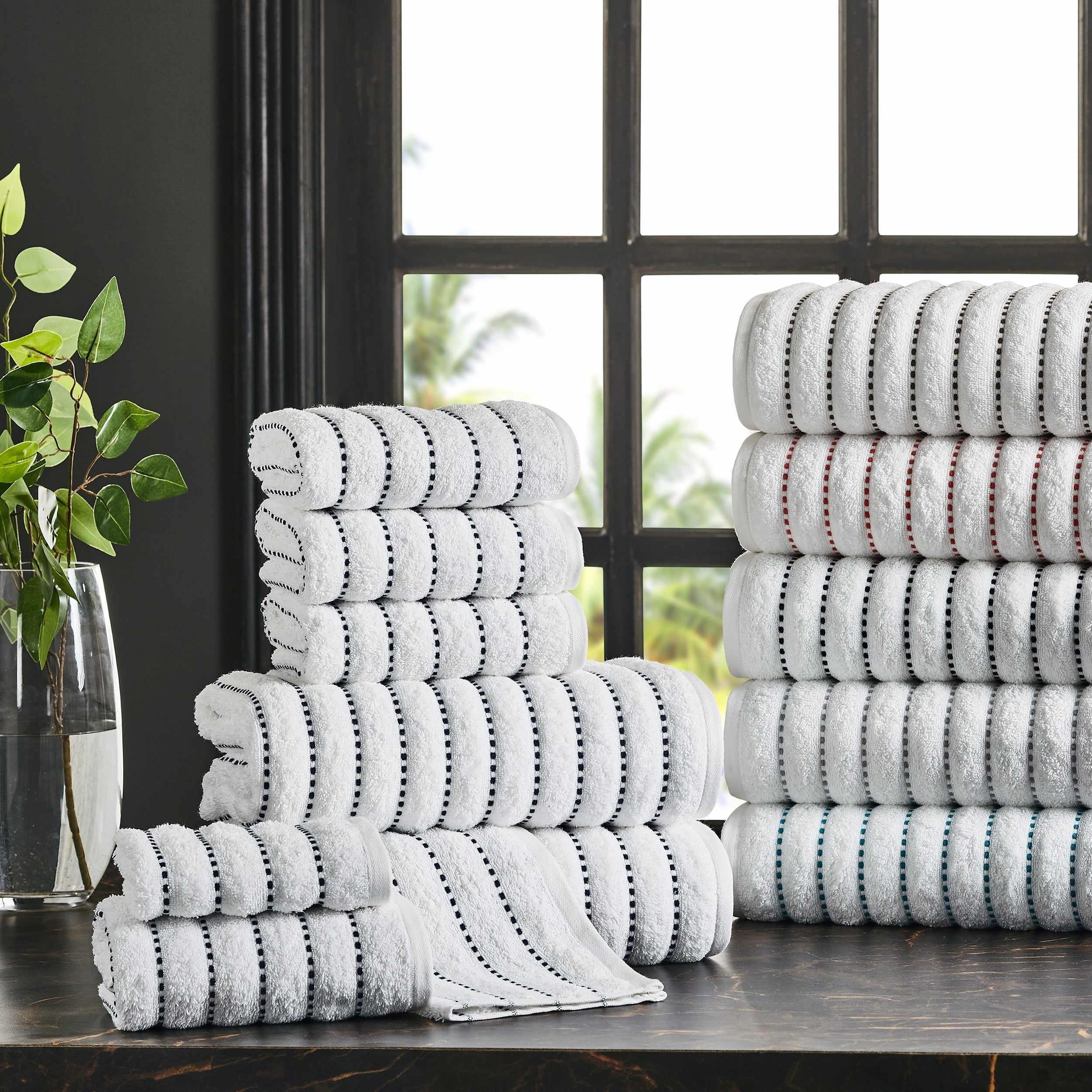 Premium Organic Cotton 8-Piece Bath Towel Set - 650 GSM Ultra Soft & Absorbent - Perfect for Spa, Bathroom, Beach & Gym Use