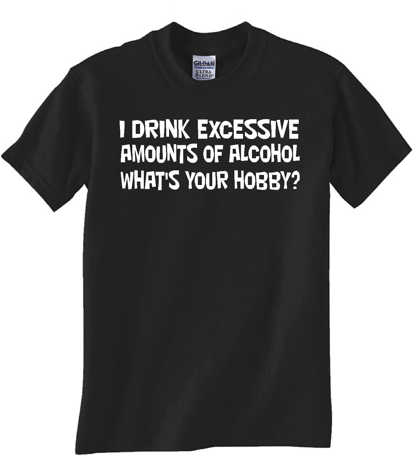 STUFF WITH ATTITUDE Alcohol Hobby Black T-Shirt for Men | Funny Drinking Graphic Tee | Perfect for Parties, Bars & Casual Wear