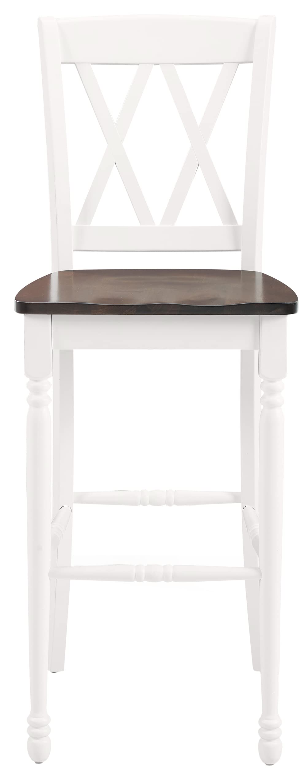 Crosley Furniture Shelby Wood X Back Bar Stools Set of 2 - Vintage Style Counter Height Stools for Kitchen Island, Breakfast Bar & Pub Table - Solid Wood Construction with X-Shaped Back Design