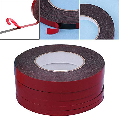 5 PCS Double Sided Foam Tape PE Red Film Black Sponge Waterproof Mounting Adhesive Tape Roll (58mm) - Strong Bonding for Phone Display, Camera Cover, Auto Parts, Home Decoration, Paper Crafts & DIY Projects