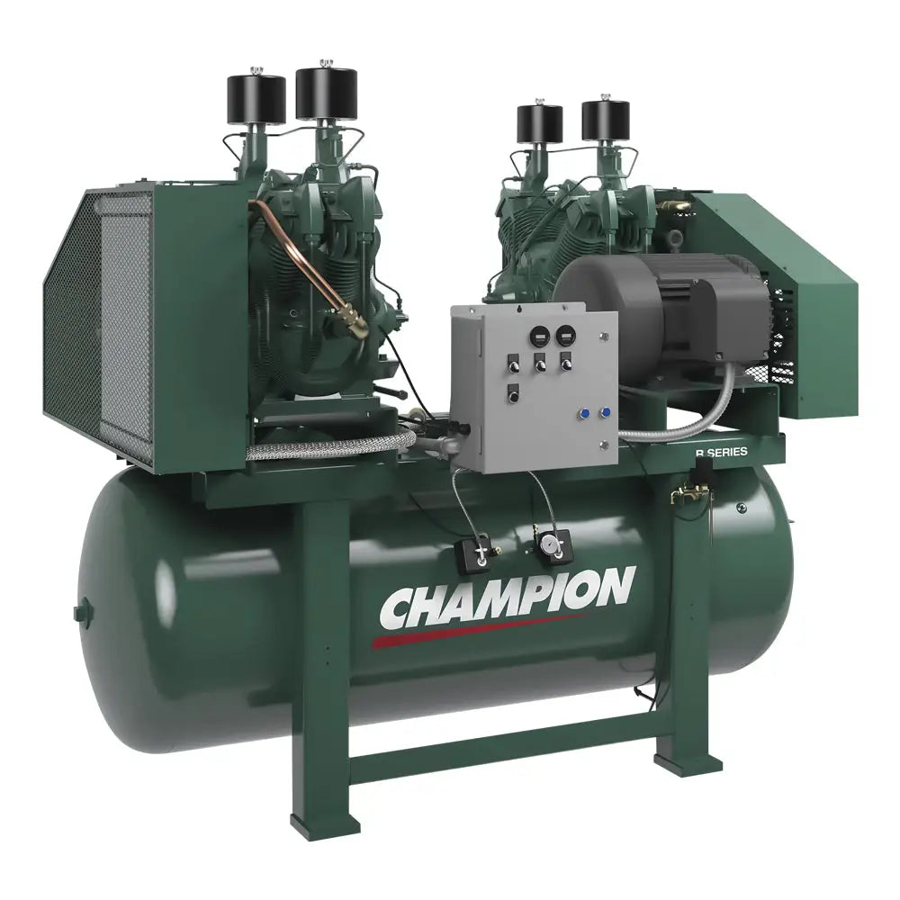 Champion HR25D 24 R Series 25HP Duplex Air Compressor with R70 Pumps (240 Gallon) - Heavy Duty Industrial Air Compressor for Auto Shops, Construction & Manufacturing
