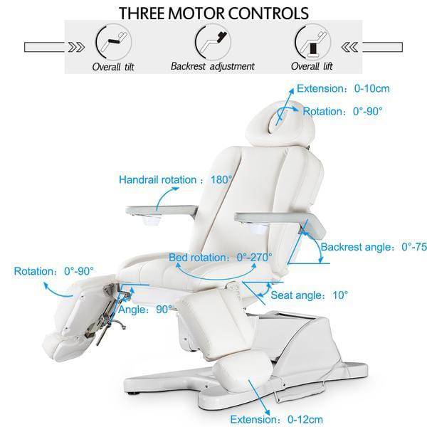 Premium G901 Facial Chair with 3-Motor Adjustable Separated Legrests for Spa & Salon – Ultimate Comfort for Skin Treatments & Relaxation